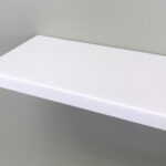 SFI cultured marble shelf, in color 1101 Snow.