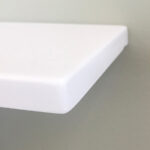 SFI cultured marble shelf, in color 1101 Snow.